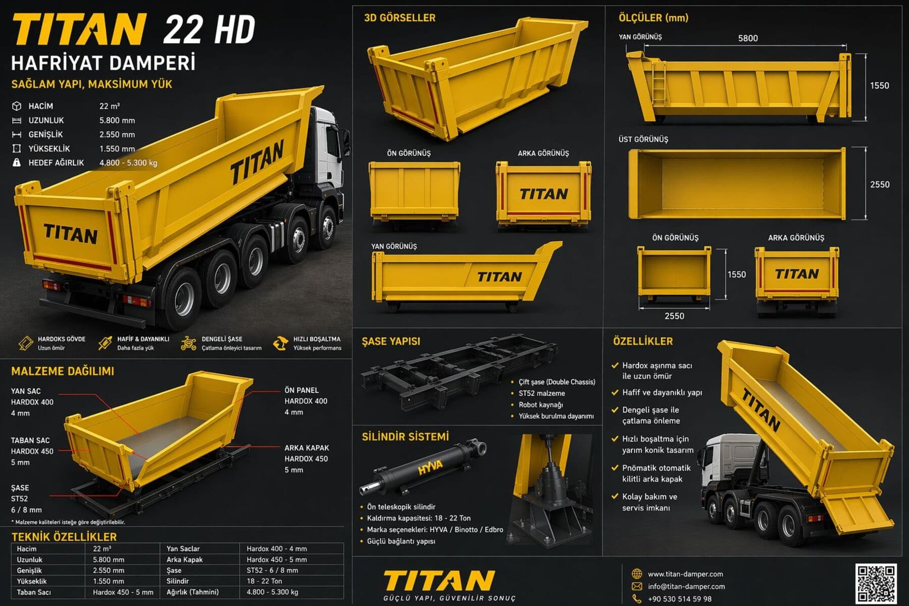 TITAN 22 HD ölçüler ve şase
